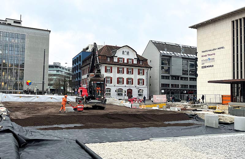 Neugestaltung Brown Boveri-Platz in Baden mit LInk Baumsubstrat